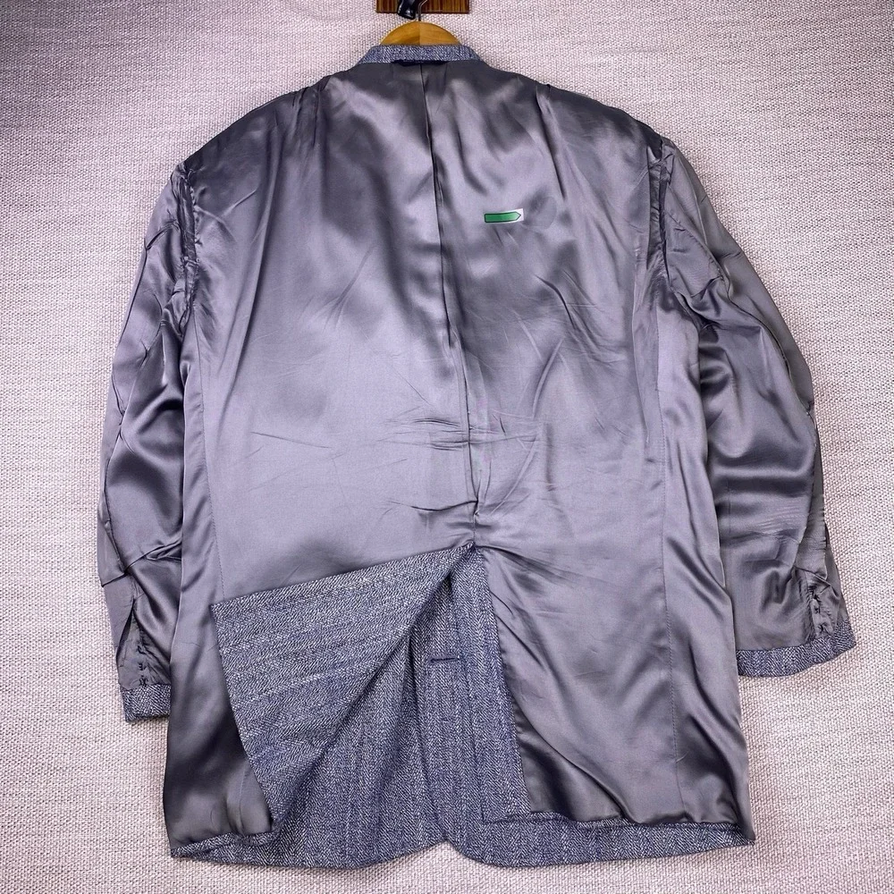 70s Kuppenheimer Blazer Sport Coat (42R) Mens Tweed Gray Pastel Stripe VGUC